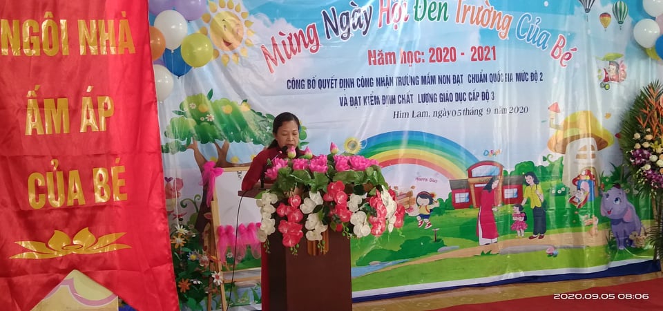Trường mầm non sơn ca Tổ chức ngày hội đến trường của bé  Năm học 2020 - 2021  và công bố Quyết định công nhận trường mầm non đạt chuẩn quốc gia mức độ 2 và kiểm định chất lượng giáo dục cấp độ 3